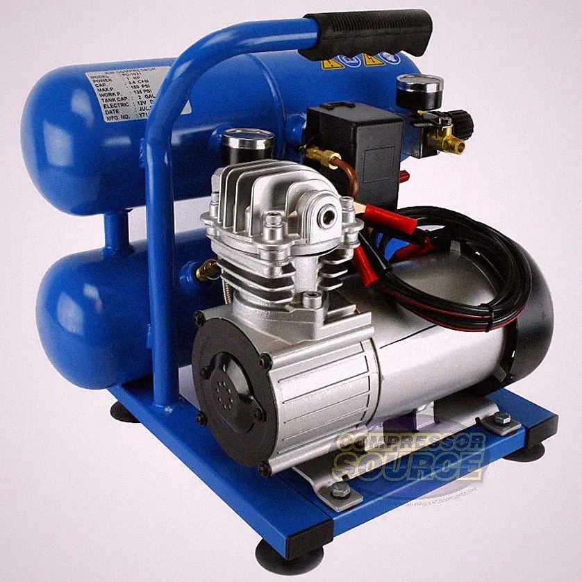 Puma Twin Tank 12 Volt 2 Gallon Oil-Less Air Compressor with Filter PD-1021F